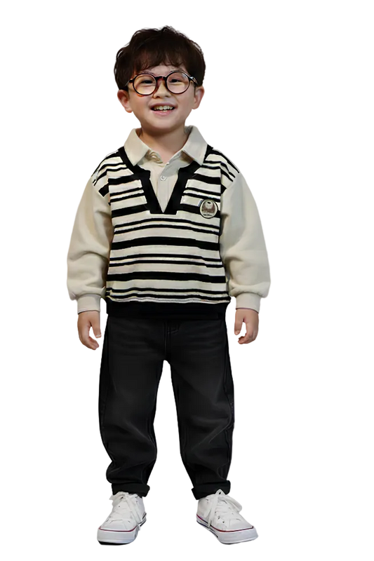 Heritage Collared Striped Sweatshirt