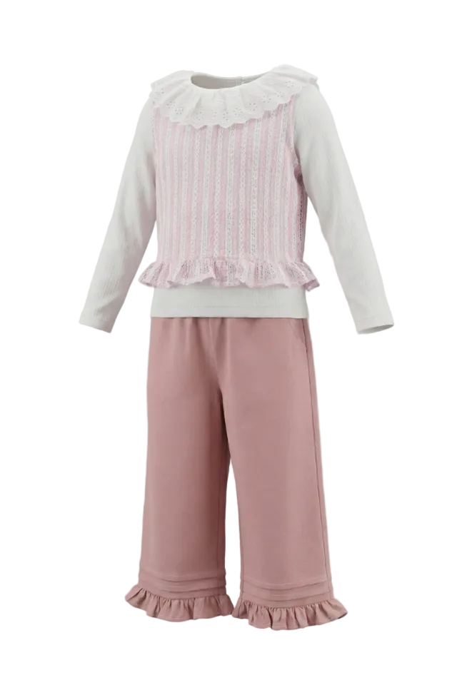 Sweetheart Lace Trim 3-Piece Hampp