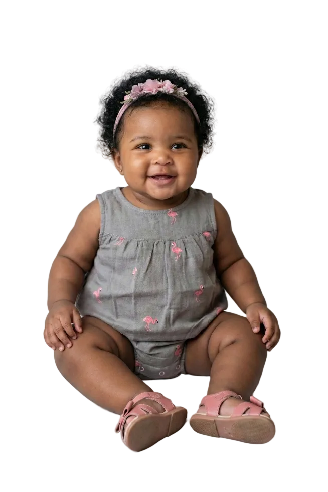 The Grey Flamingo Bubble Romper Hampp