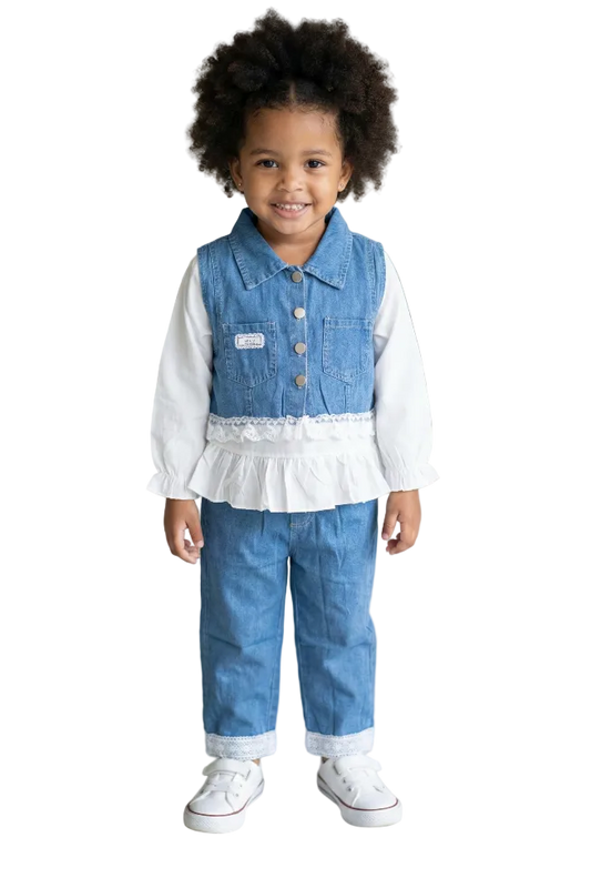 Little Miss Denim 3-Piece Hampp