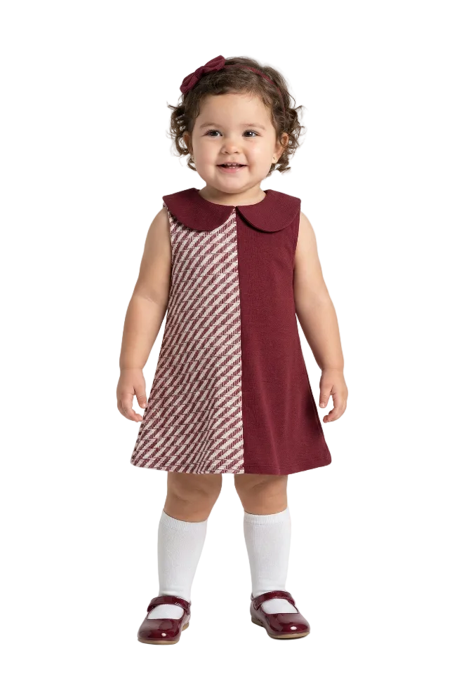 Two-Tone Geometric A-Line Dress Hampp