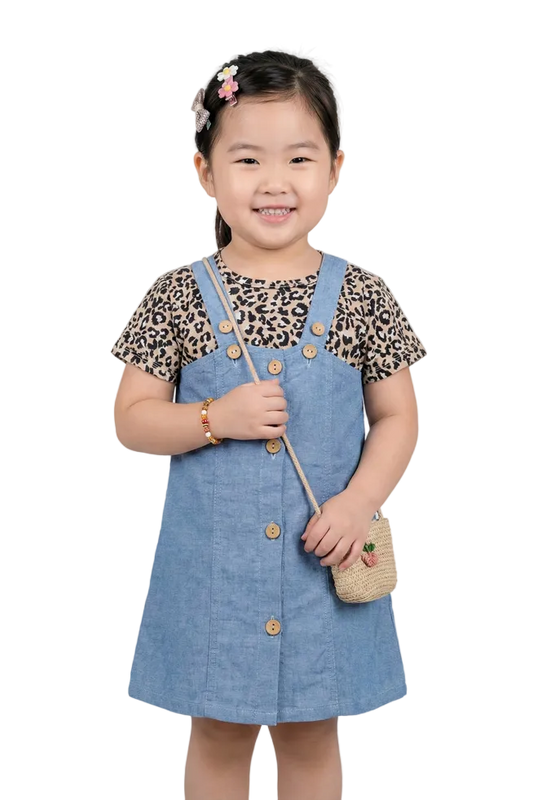 Chambray Button-Front Jumper Hampp