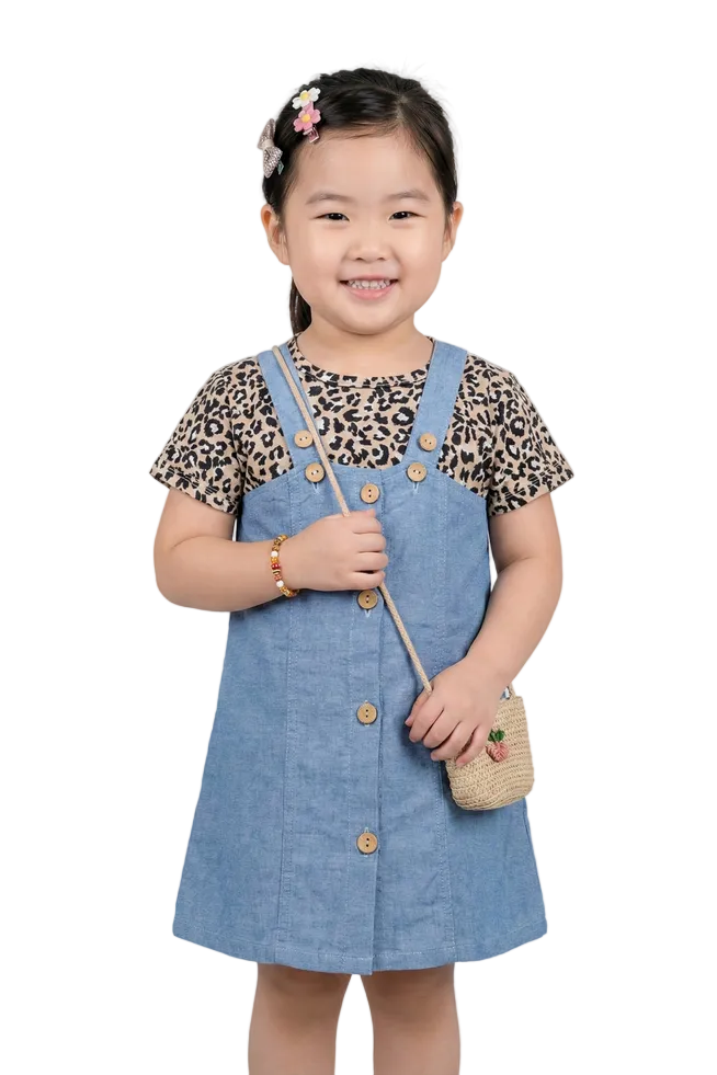 Chambray Button-Front Jumper Hampp