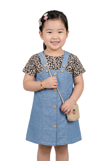 Chambray Button-Front Jumper Hampp