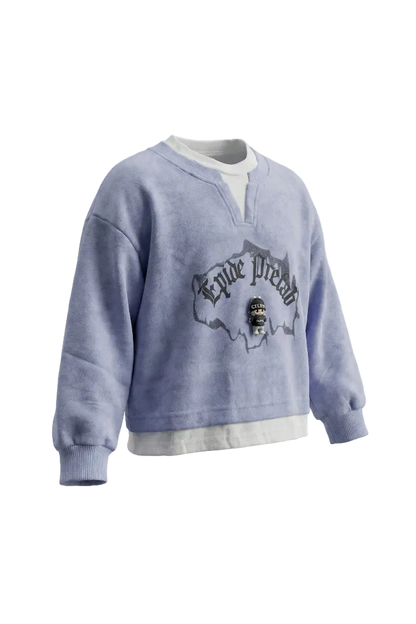 Faded Blue "Enide" Layered Top Hampp