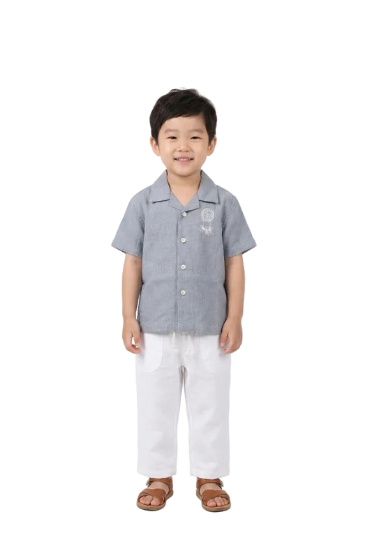 The Ash Grey Linen Shirt Hampp
