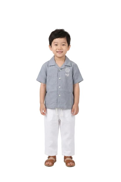 The Ash Grey Linen Shirt Hampp