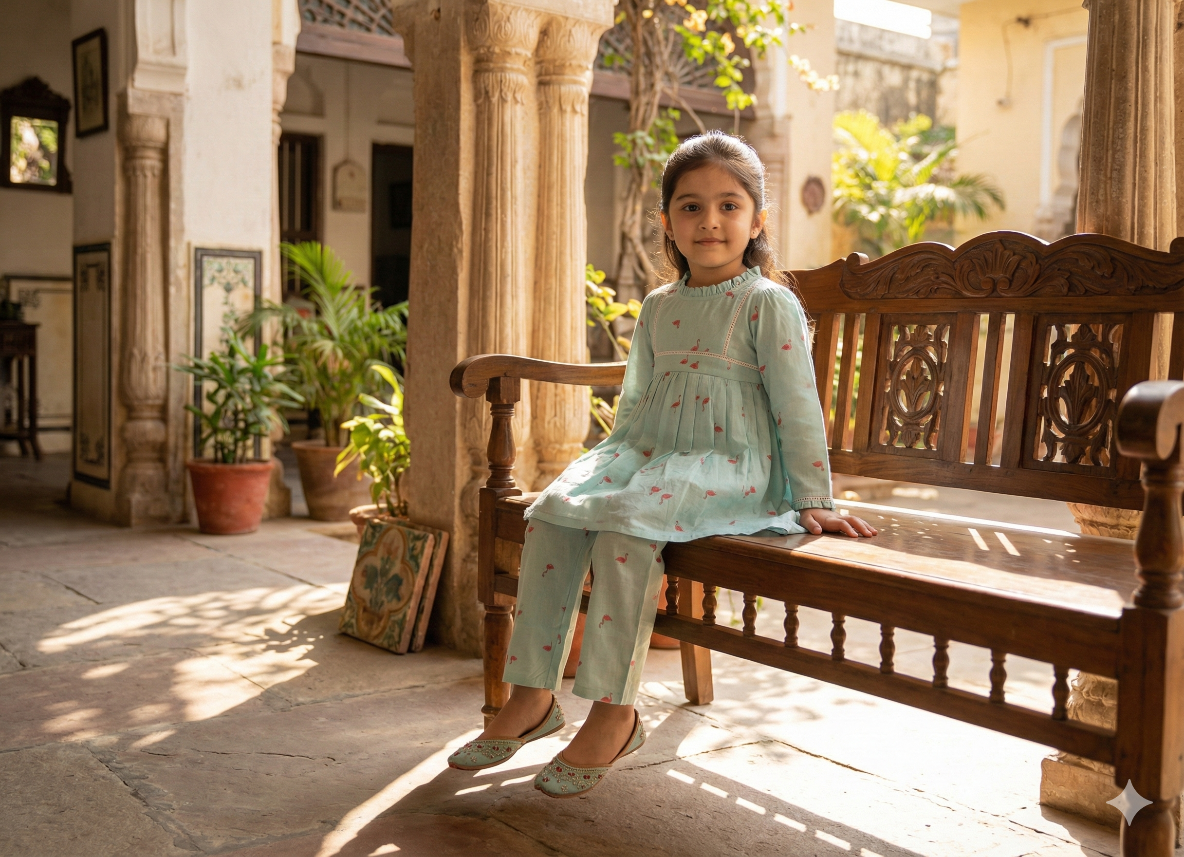 Island Breeze Flamingo Kurti Set