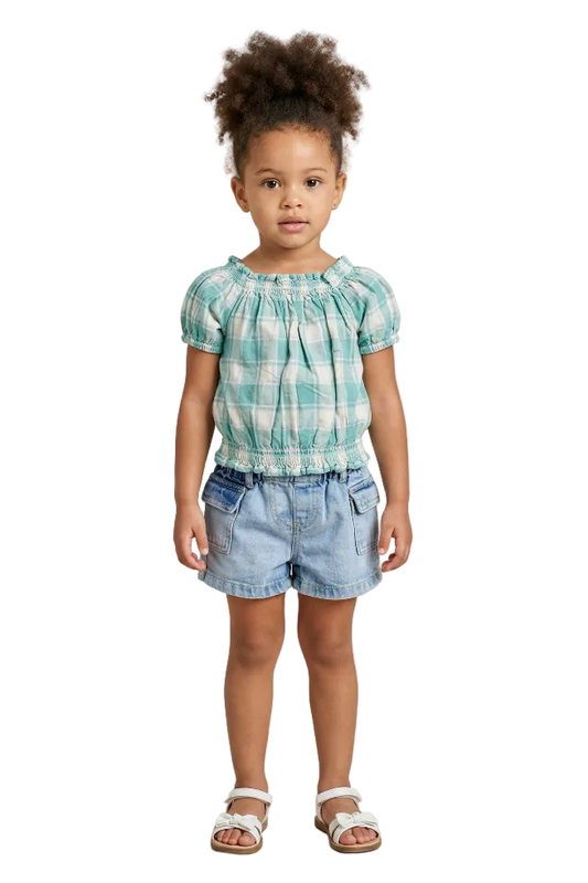 Teal Treasure Puff Top Hampp