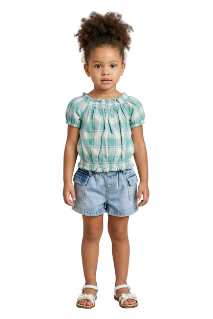 Teal Treasure Puff Top Hampp
